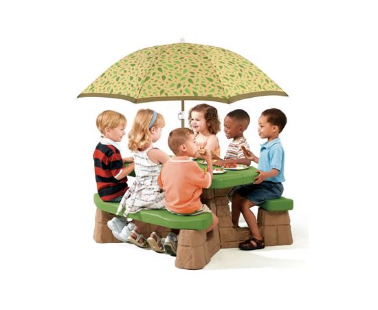 Masa picnic, cu umbrela - Varianta Bright Step2