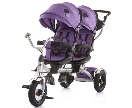 Tricicleta gemeni Tandem purple - Chipolino