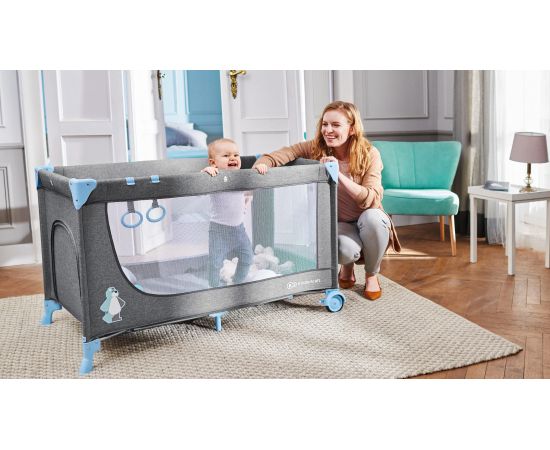 Patut pliant Kinderkraft Joy Blue, Culoare: Blue,poza 10