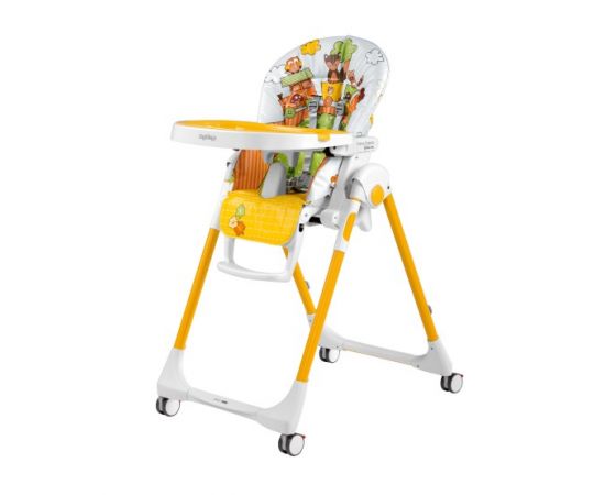 Scaun de masa Prima Pappa Zero Peg Perego, Follow me Fox&Friends, Culoare: Galben