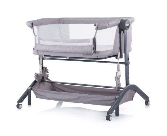 Patut Co-Sleeper Chipolino Amore Mio Asphalt, Culoare: Gri,poza 3
