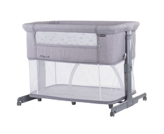 Patut Co-Sleeper si Tarc Chipolino Mommy'n Me Gray Clouds, Culoare: Gri deschis