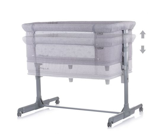 Patut Co-Sleeper si Tarc Chipolino Mommy'n Me Gray Clouds, Culoare: Gri deschis,poza 6