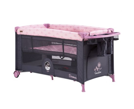 Patut pliabil Chipolino Dorme Peony Pink, Culoare: Roz