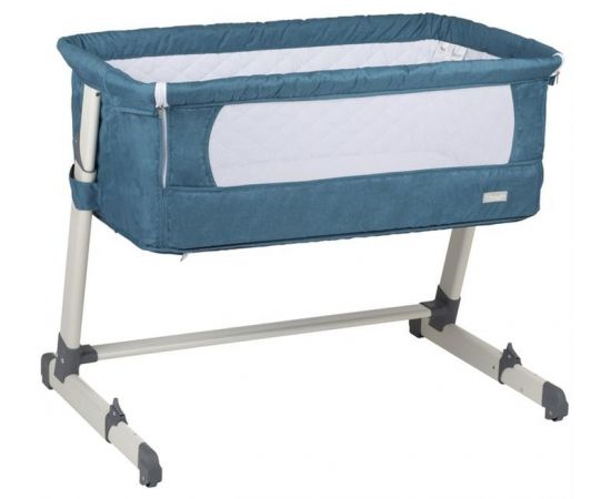 Patut co-sleeper 2 in 1 Together Turquoise Blue BabyGo, Culoare: Albastru, Dimensiuni: 95x65