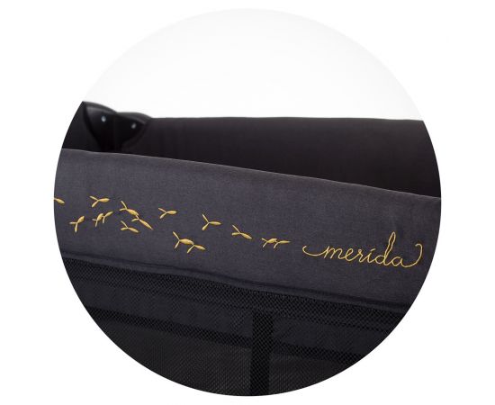 Patut pliabil Chipolino Merida carbon linen cu laterala culisanta, Culoare: Negru,poza 6