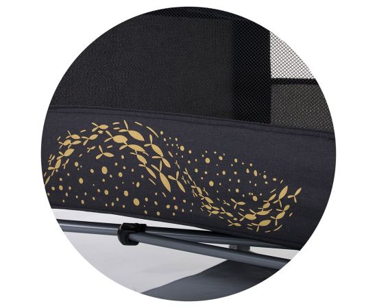 Patut pliabil Chipolino Merida carbon linen cu laterala culisanta, Culoare: Negru,poza 7