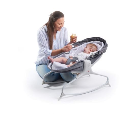 Sezlong 3 in 1 Tiny Love Cozy Rocker Napper, 0 luni plus, Gri cu Alb,poza 3