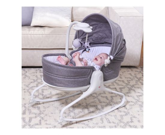 Sezlong 3 in 1 Tiny Love Cozy Rocker Napper, 0 luni plus, Gri cu Alb,poza 5
