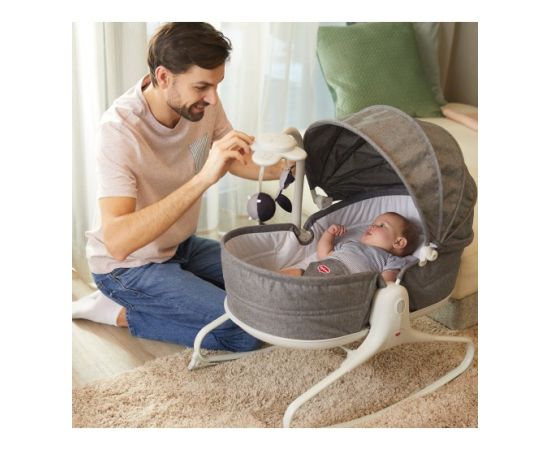 Sezlong 3 in 1 Tiny Love Cozy Rocker Napper, 0 luni plus, Gri cu Alb,poza 7
