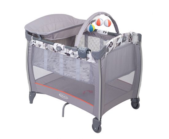 Patut Graco Contour Electra Patchwork Grey, Culoare: Gri deschis