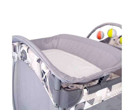 Patut Graco Contour Electra Patchwork Grey, Culoare: Gri deschis,poza 5