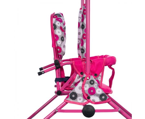 Leagan pentru copii, Top Kids, cu spatar reglabil, Pink Flowers, Culoare: Roz,poza 4