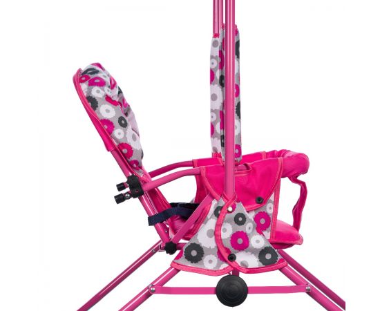 Leagan pentru copii, Top Kids, cu spatar reglabil, Pink Flowers, Culoare: Roz,poza 5