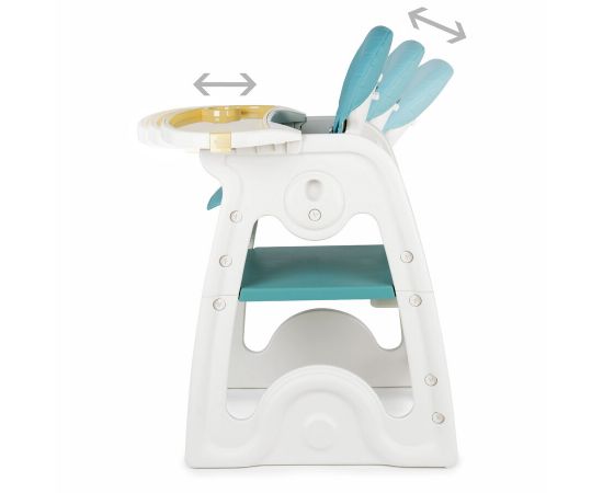 Scaun de masa transformabil Juju Eat&Play V2, Turcoaz, Culoare: Turquoise,poza 5