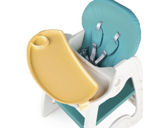Scaun de masa transformabil Juju Eat&Play V2, Turcoaz, Culoare: Turquoise,poza 6