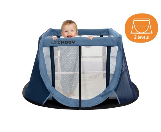 Patut Pliant Pop Up Blue Whale Aeromoov, Culoare: Albastru, Dimensiuni: 120x60,poza 4