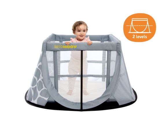 Patut Pliant Pop Up Aeromoov Giraph Sky, Culoare: Gri deschis, Dimensiuni: 120x60,poza 2