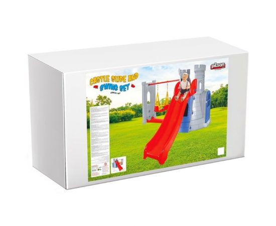 Centru de joaca Pilsan Castle Slide and Swing Set purple,poza 3