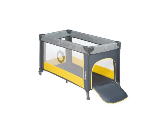 Patut pliant cu un nivel Lionelo Stefi Lemon din Metal, Poliester, 120x60 cm, Galben, Culoare: Galben, Dimensiuni: 120x60,poza 3