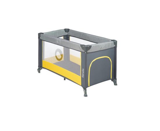 Patut pliant cu un nivel Lionelo Stefi Lemon din Metal, Poliester, 120x60 cm, Galben, Culoare: Galben, Dimensiuni: 120x60,poza 4