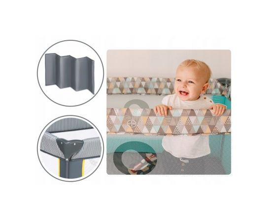 Patut pliant cu un nivel Lionelo Stefi Lemon din Metal, Poliester, 120x60 cm, Galben, Culoare: Galben, Dimensiuni: 120x60,poza 11