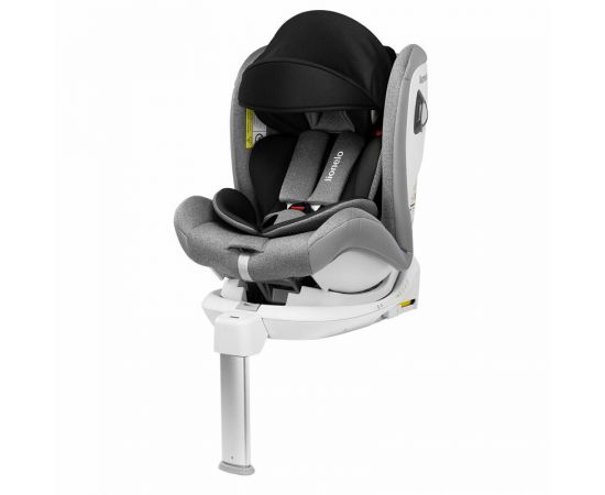 Scaun auto Lionelo Braam, rotativ 360 grade, cu Isofix, 0-36 kg, Stone, Culoare: Gri/Negru, Grupa: 0-36kg (0 luni - 12 ani)