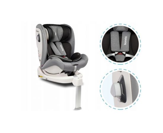 Scaun auto Lionelo Braam, rotativ 360 grade, cu Isofix, 0-36 kg, Stone, Culoare: Gri/Negru, Grupa: 0-36kg (0 luni - 12 ani),poza 9