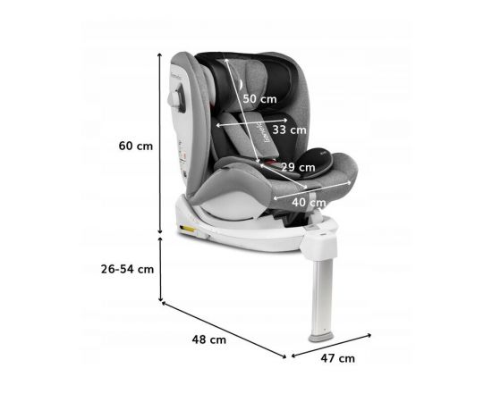 Scaun auto Lionelo Braam, rotativ 360 grade, cu Isofix, 0-36 kg, Stone, Culoare: Gri/Negru, Grupa: 0-36kg (0 luni - 12 ani),poza 12