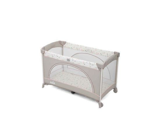 Patut pliant Joie Allura 120, Flowers Forever, Culoare: Gri deschis, Dimensiuni: 120x60