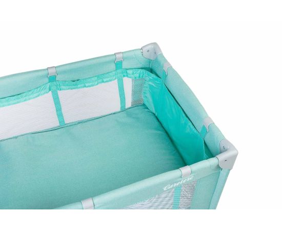 Patut pliant cu etaj intermediar Caretero BASIC PLUS Mint, Culoare: Turquoise, Dimensiuni: 120x60,poza 4
