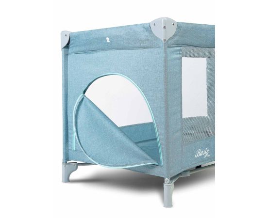 Patut pliant cu etaj intermediar Caretero BASIC PLUS Blue, Culoare: Blue, Dimensiuni: 120x60,poza 2