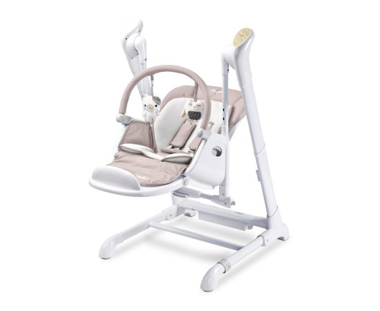 Scaun de masa cu leagan electric Caretero INDIGO 2 in 1 Beige, Culoare: Crem,poza 3