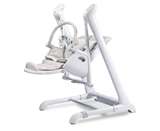 Scaun de masa cu leagan electric Caretero INDIGO 2 in 1 Light Grey, Culoare: Gri deschis,poza 2