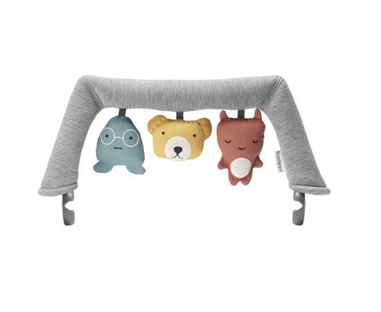 Balansoar BabyBjorn Bliss Light Grey, 3D Jersey, cu bara de jucarii,poza 4