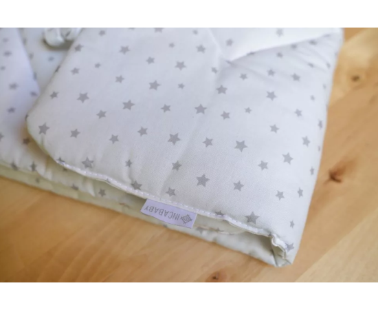 Pernita suplimentara pentru leagan bebelusi, Grey Stars, Culoare: Alb/Gri,poza 2
