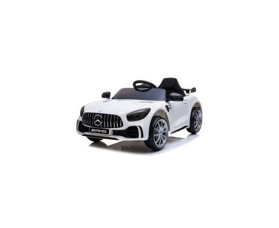 Masinuta electrica cu telecomanda, roti din spuma EVA si scaun din piele Mercedes GTR R-Sport - Alb, Culoare: Alb