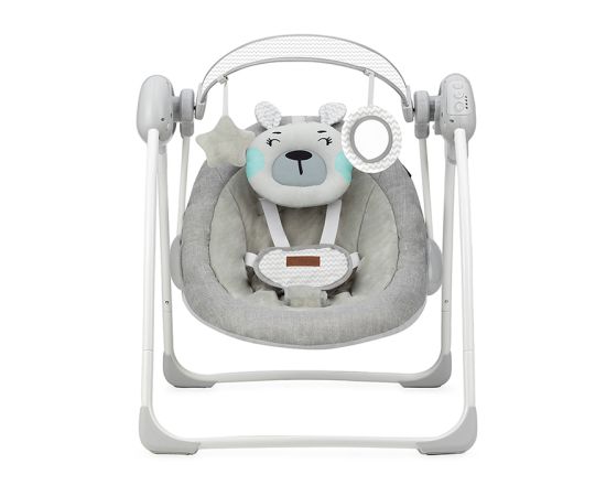 Leagan pentru bebelusi, MoMi LISS Bear, Gri/Turcoaz, Culoare: Gri,poza 4
