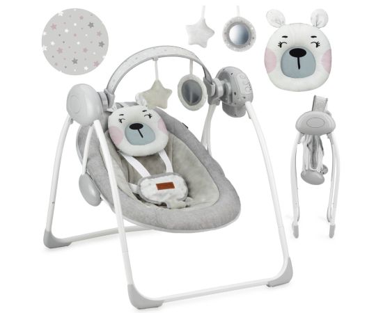 Leagan pentru bebelusi, MoMi LISS Bear Pink, Culoare: Roz,poza 2