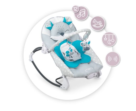 Bouncer MoMi Luis Blue, 0Luni+, Culoare: Blue,poza 4
