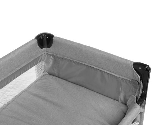 Patut pliabil cu etaj suplimentar si laterala reglabila Caretero ESTI Gri, Culoare: Gri deschis, Dimensiuni: 120x60,poza 7