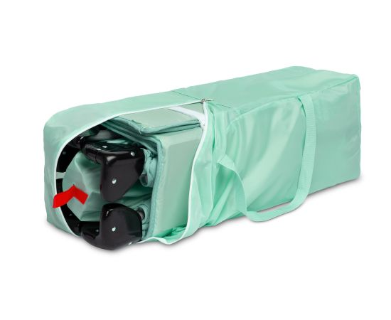 Patut pliabil cu etaj suplimentar si laterala reglabila Caretero ESTI Menta, Culoare: Turquoise, Dimensiuni: 120x60,poza 8