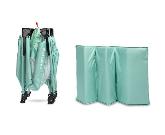 Patut pliabil cu etaj suplimentar si laterala reglabila Caretero ESTI Menta, Culoare: Turquoise, Dimensiuni: 120x60,poza 10