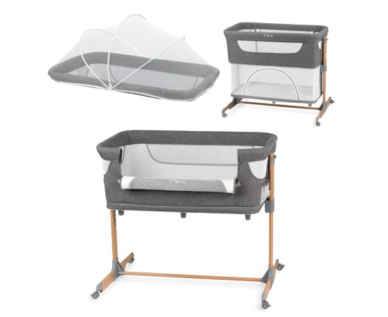 Co-sleeper Momi, Smart Bed 4 in 1 Grey, Culoare: Gri,poza 2