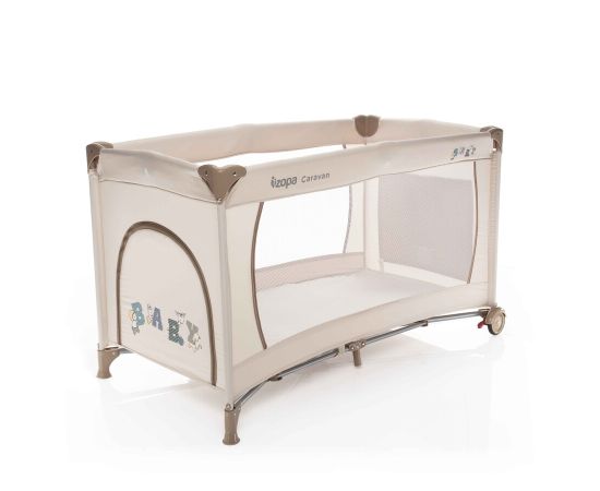Patut pliant 1 nivel ZOPA Caravan Baby Beige, Culoare: Crem, Dimensiuni: 120x60