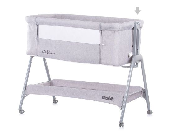 Patut Co-Sleeper Chipolino Sweet Dreams grey, Culoare: Gri,poza 4