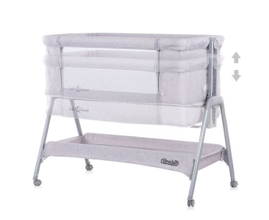 Patut Co-Sleeper Chipolino Sweet Dreams grey, Culoare: Gri,poza 5