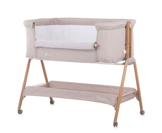 Patut Co-Sleeper Chipolino Sweet Dreams mocca wood, Culoare: Crem,poza 3
