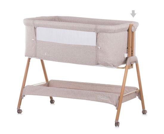 Patut Co-Sleeper Chipolino Sweet Dreams mocca wood, Culoare: Crem,poza 4