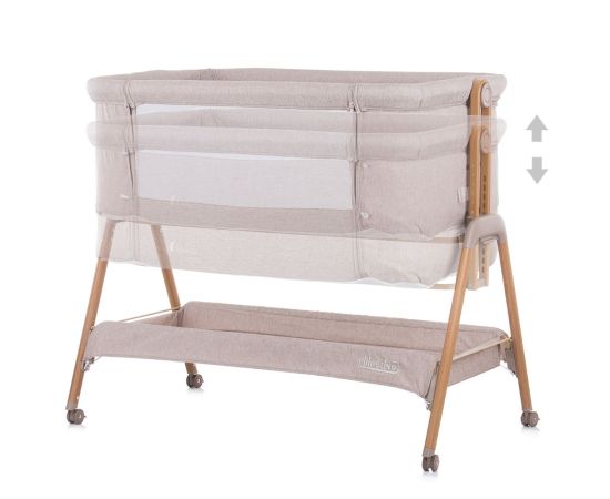 Patut Co-Sleeper Chipolino Sweet Dreams mocca wood, Culoare: Crem,poza 5